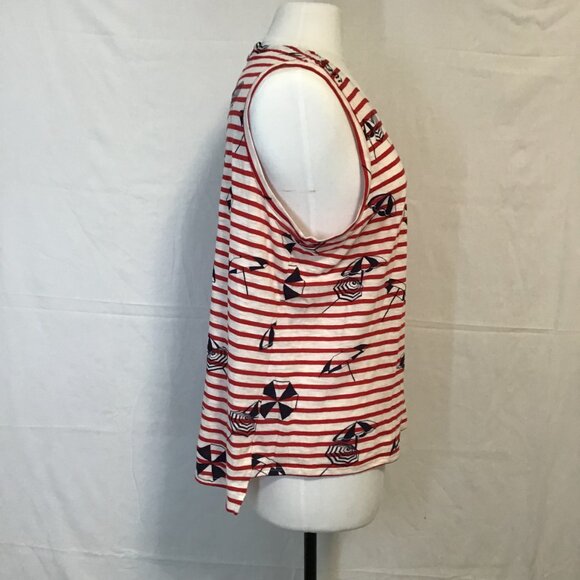 Anthropologie W5 Sleeveless Fisherman Core Striped Top Size XL - Picture 2 of 8